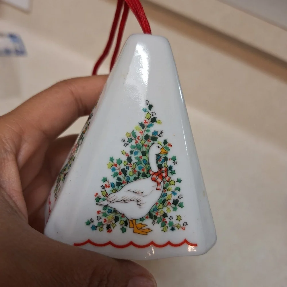 Vintage Christmas Ornament Lot‎ Jasco Goose Porcelain Angel Rocking Horse Decor